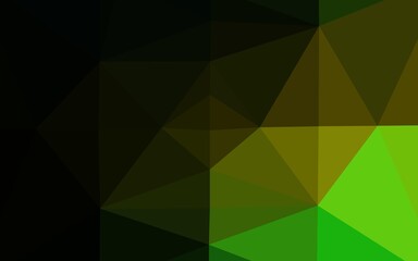 Dark Green, Yellow vector polygonal pattern. Modern geometrical abstract illustration with gradient. Textured pattern for background.
