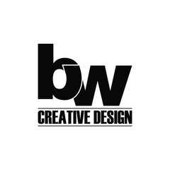 Letter BW simple logo kdesign vector