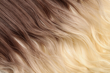 single piece clip in wavy red blended to blond two tone ombre style synthetic  hair extensions