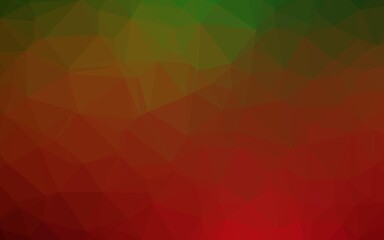 Light Green, Red vector blurry triangle pattern. Glitter abstract illustration with an elegant design. Polygonal design for your web site.