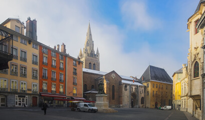 Saint-Andre collegiate church, second largest religious building in Dauphine capital, Grenoble,...