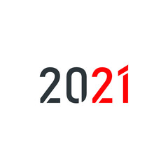 Year 2021 number illustration vector