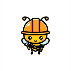 cute honey character as a worker