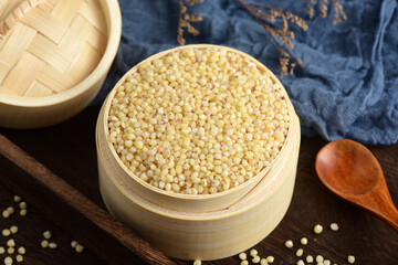 Sorghum Rice on the background of retro Chinese style