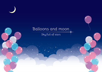 夜空に浮かぶ風船　イラスト © なたね