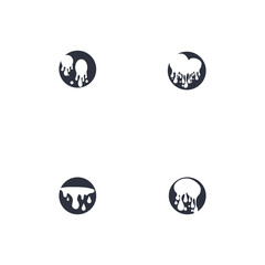 Set ink drop Vector icon design illustration template