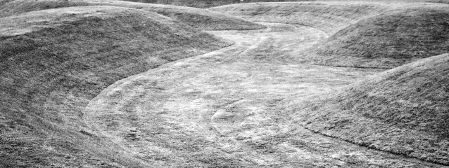 black and white rolling hills