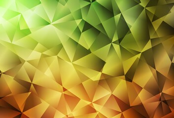 Fototapeta premium Light Green, Yellow vector shining triangular layout.
