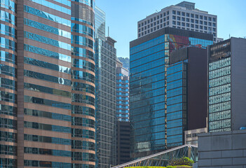 Obraz premium Hong Kong Commercial Building Close Up
