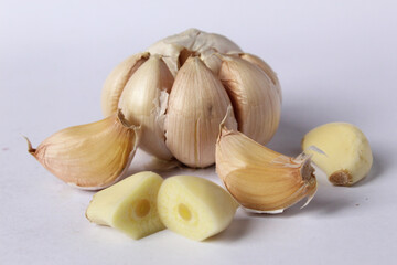 garlic for seasoning object with isolated background