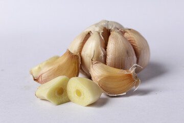 garlic for seasoning object with isolated background