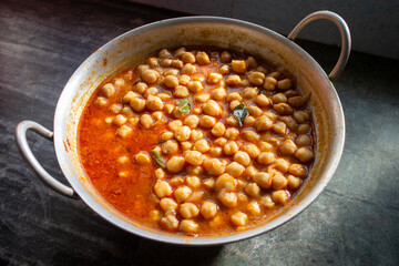 Bengal gram lentil or hot and spicy chickpea curry Kerala India. Popular gravy dish in South Indian cuisine as side dish for Putt, Chapati, Appam. 