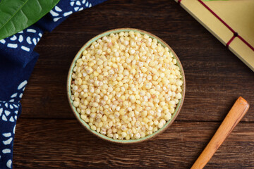 Sorghum Rice on the background of retro Chinese style