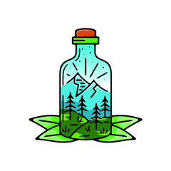 Mountain In The Bottle Monoline Design