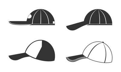 Baseball hat set illustration vector design