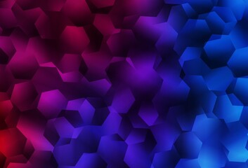 Dark Blue, Red vector shining triangular backdrop.