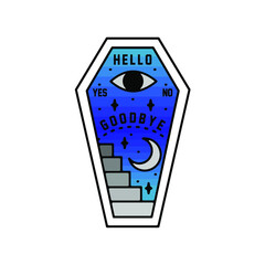 Hello Ouija Board Monoline Design
