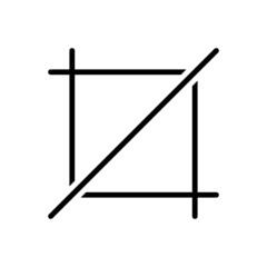 Black line icon for crop