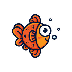 cute fish character vector design