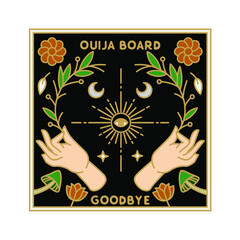 Ouija Board With Hand Monoline Design