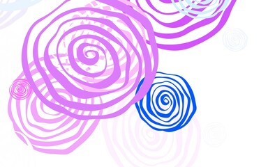 Light Pink, Blue vector abstract design with roses.