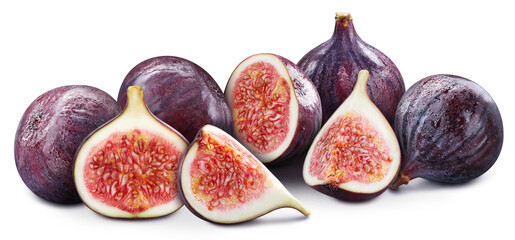Fig fruit with leaf isolate
