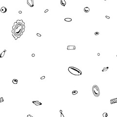 Simple seamless fashion pattern with accessories for making jewelry. Beads pattern good for packaging handmade products