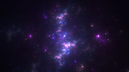 Fototapeta na wymiar 3D illustration of abstract fractal for creative design looks like deep sky star galaxy