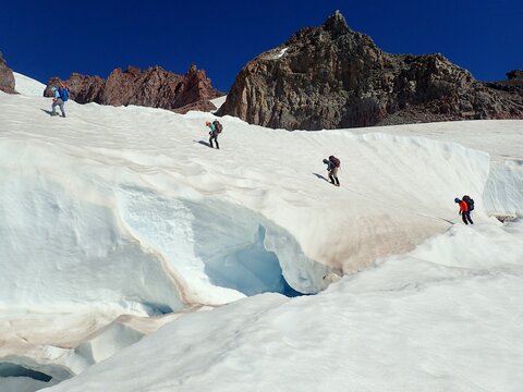 Mountain Climbers on Mount Rainier