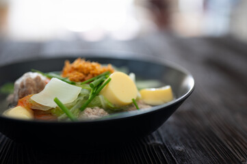 Clear Soup with Ivy Gourd, Tofu and Minced Pork