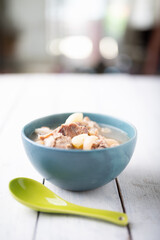 Boiled pork leg clear soup with peanut