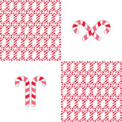 Christmas (cherry check) candy cane knit seamless repeat pattern in pink, red and white