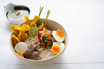 Thai tom yom rice noodle with soup