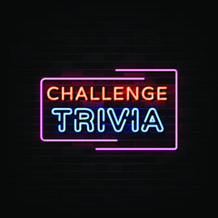 Challenge Trivia Neon Signs Vector