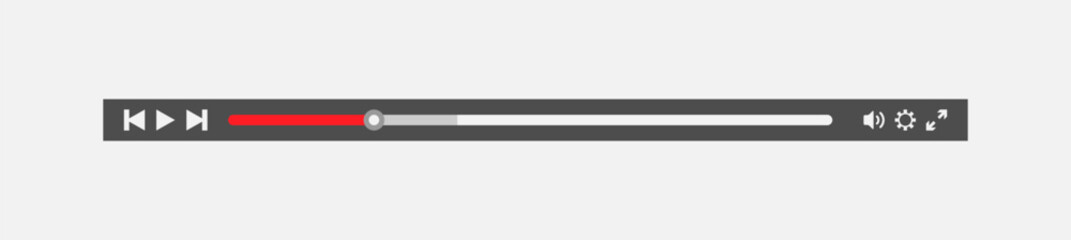 Vector video player panel in a modern style.