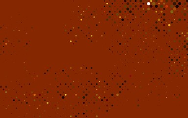 Light Yellow, Orange vector background with bubbles.