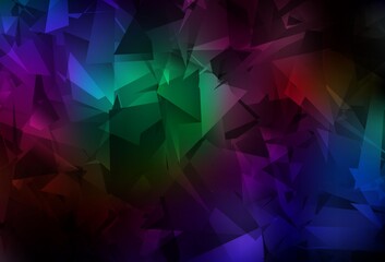 Fototapeta premium Dark Multicolor vector shining triangular layout.