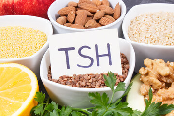 Best nutritious food for healthy thyroid. Natural eating as source vitamins