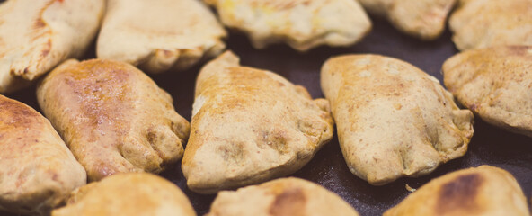 Fresh prepared fried dumplings. Traditional polish food