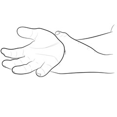 image graphics vector outline Wrist pain is often caused by sprains or fractures from sudden injuries concept health care