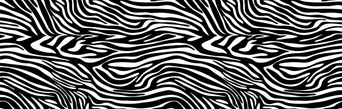 Vector animal Zebra tiger ornament. Seamless print