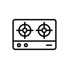 Fototapeta premium Black line icon for stove