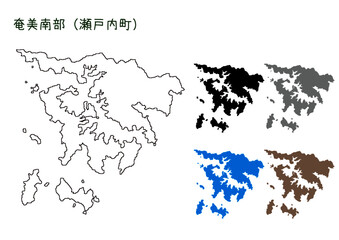 奄美大島の地図ベクター