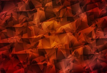 Dark Red, Yellow vector polygon abstract backdrop.