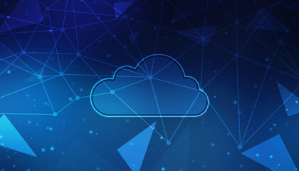 2d illustration of Cloud computing, Cloud Computing Concept, Cloud computing technology internet concept background