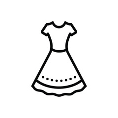 Black line icon for dress