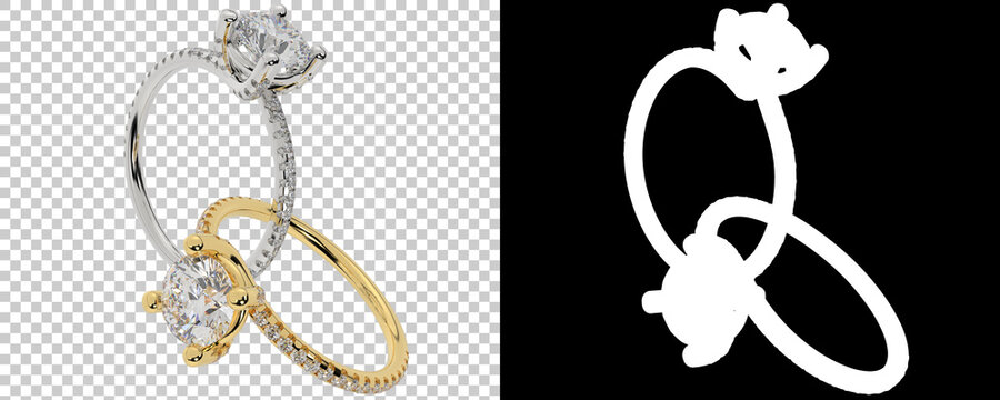 Jewelry isolated on background with mask. 3d rendering - illustration