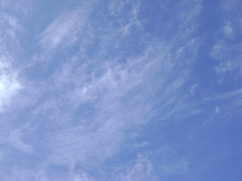 bright autumn blue cloudy sky