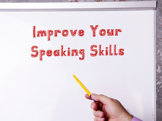 Motivational concept about Improve Your Speaking Skills with inscription on the piece of paper.