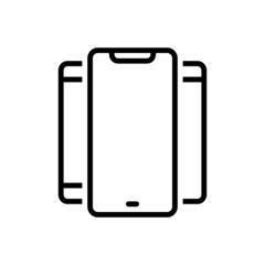 Black line icon for mobiles